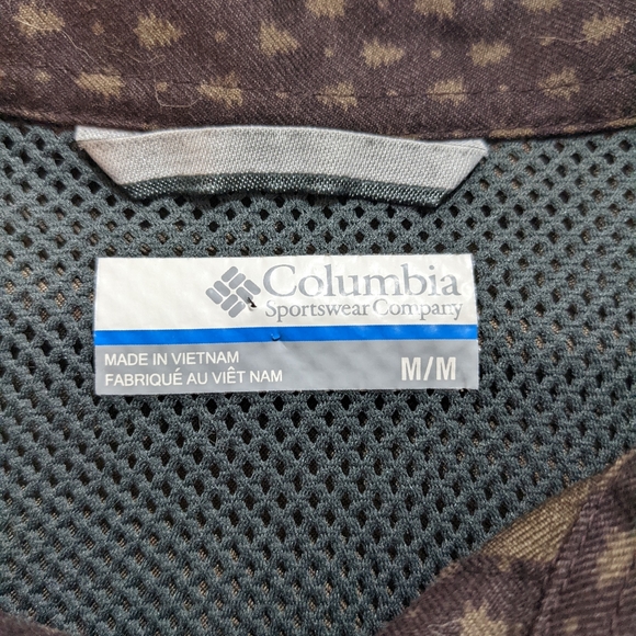 Mens Columbia Omni-Wick Long Sleeve Button Shirt Medium Tiny Trees Brown. - Picture 4 of 7